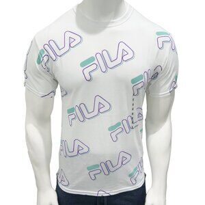 NWT FILA MEN'S WHITE CREW NECK SHORT SLEEVE T-SHIRT SIZE S